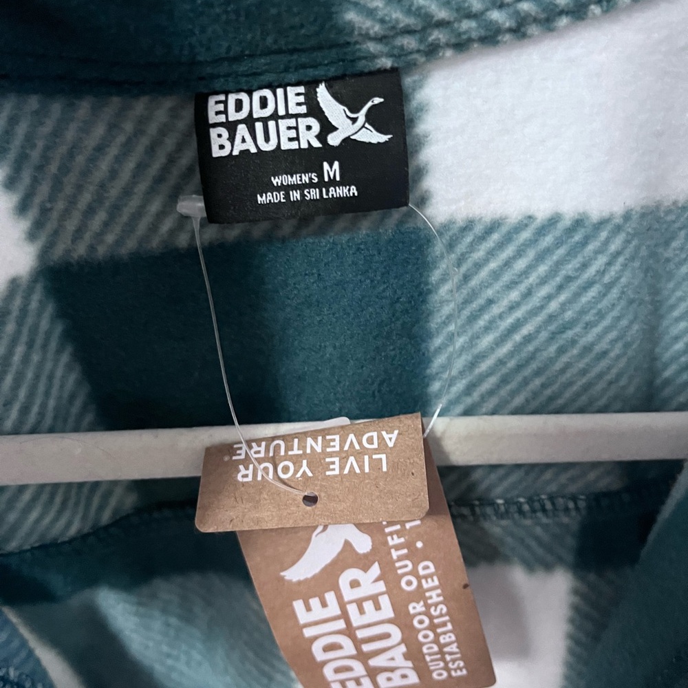 Eddie Bauer Teal Plaid Women's Shirt NWT